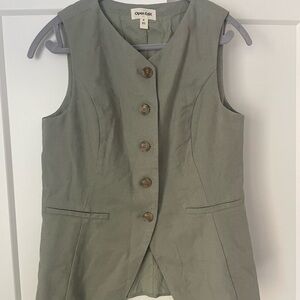 Open Edit Women's Green Sleeveless Top